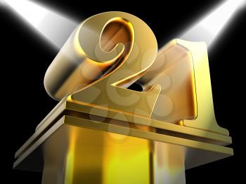 Golden Twenty One On Pedestal Meaning Entertainment Awards Or Prizes