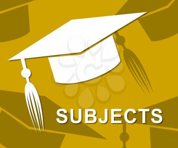 Subjects Mortarboard Indicating Development Topic And Education