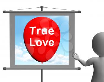 True Love Sign Representing Lovers and Couples
