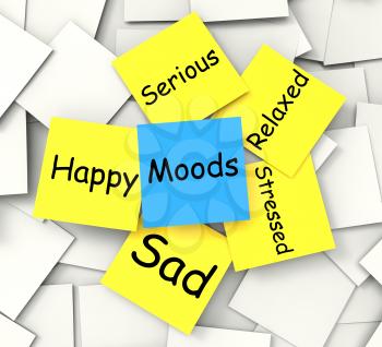 Moods Post-It Note Showing State Of Mind