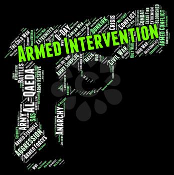 Armed Intervention Showing Gun Interposition And Intervene