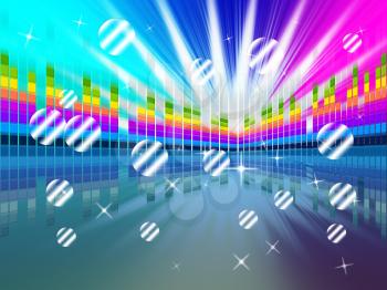 Colorful Soundwaves Backround Meaning Music Sparkles And Party 
