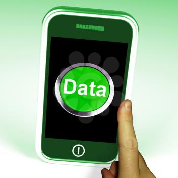 Data Smartphone Showing Documents Information And Cloud