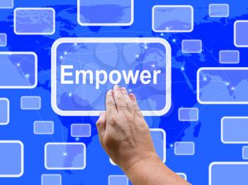 Empower Touch Screen Meaning Encourage Empowerment