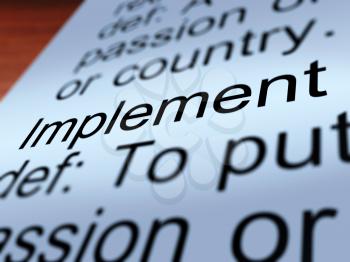 Implement Definition Shows Executing Or implementing A Plan