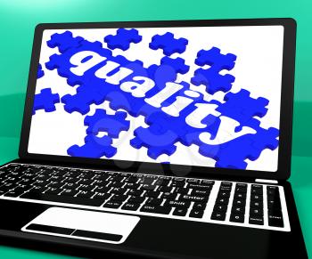 Quality Puzzle On Notebook Shows Website's Excellence And Online Services Warranty