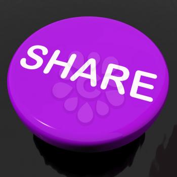 Share Button Showing Sharing Webpage Or Picture Online