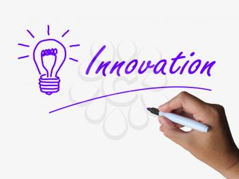 Innovation and Lightbulb Showing Ideas Creativity and Imagination