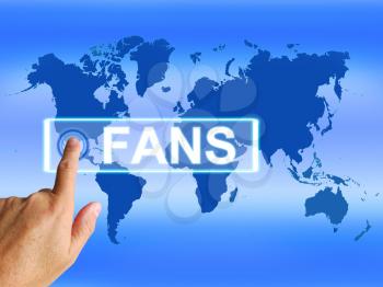 Fans Map Showing Worldwide or International Followers or Admirers