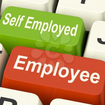 Employee Self Employed Keys Meaning Choose Career Job Choice