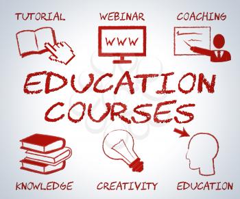 Education Courses Showing Web Site And Online Learning