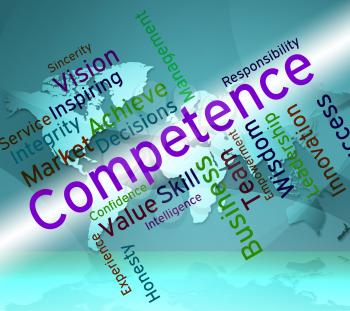 Competence Words Showing Expertness Wordcloud And Adeptness 
