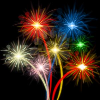 Color Fireworks Meaning Night Sky And Party