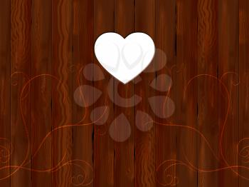 Heart Panelling Representing Empty Space And Brown