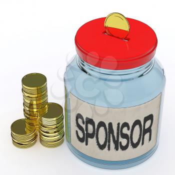 Sponsor Jar Meaning Donating Helping Or Aid