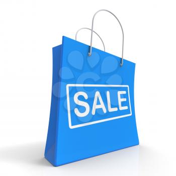 Sale Shopping Bag Shows Discount Or Markdown