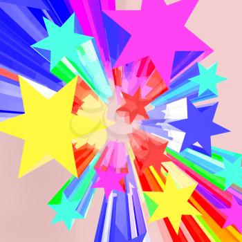 Abstract Bursting Stars Background As Colorful And Vibrant Backdrop