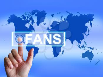 Fans Map Showing Worldwide or Internet Followers or Admirers