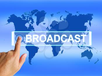 Broadcast Map Showing Internet Broadcasting and Transmission of News