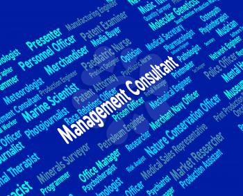Management Consultant Indicating Consulting Text And Hiring