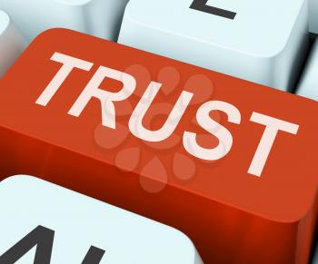 Trust Key On Keyboard Meaning Believe Faith Or Trustful
