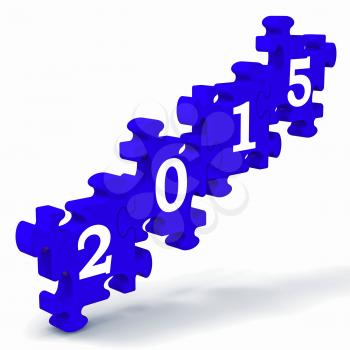2015 Puzzle Shows Annual Resolutions And Goals