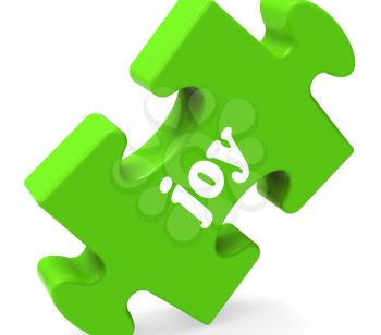 Joy Puzzle Showing Cheerful Joyful Happy And Enjoy