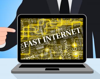 Fast Internet Indicating High Speed And Computer