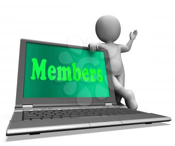 Members Laptop Showing Membership Registration And Web Subscribing