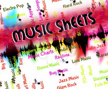 Music Sheets Showing Musical Symbols And Melodies