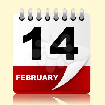 Calendar Fourteenth Showing Valentines Day And Adoration