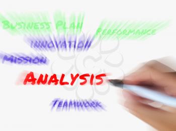 Analysis Words on Whiteboard Displaying Analyzing Examining and Checking Data