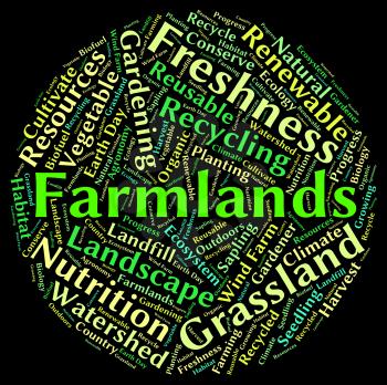 Farmlands Word Showing Farms Agriculture And Words