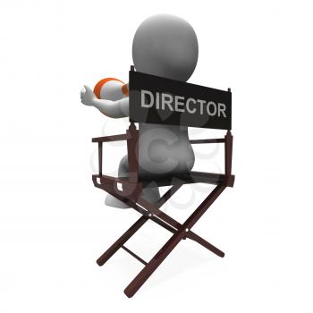 Director Character Showing Hollywood Movie Director Or Filmmaker