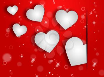 Hearts Background Showing Valentine Day And Affection