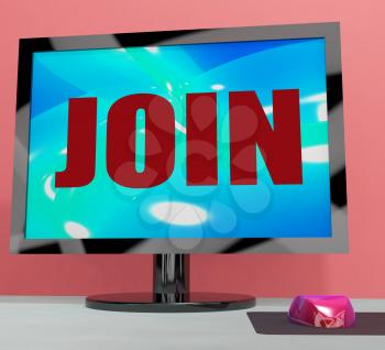 Join On Monitor Showing Registration Membership Or Volunteer