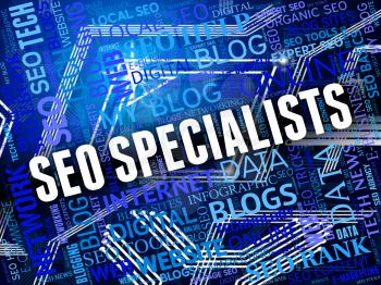 Seo Specialists Indicating Search Engine And Professions
