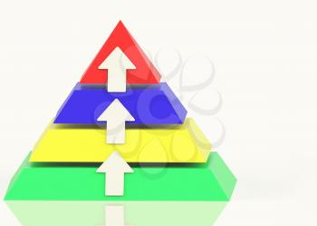 Pyramid With Up Arrows And Copyspace Showing Growth And Progress