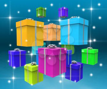 Giftboxes Celebration Meaning Joy Gifts And Cheerful