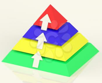 Pyramid With Up Arrows Showing Growth Or Progression