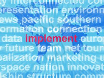 Implement Word Cloud Showing Implementing Or Executing A Plan