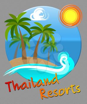 Thailand Resorts Beach Scene Means Thai Hotels In Asia