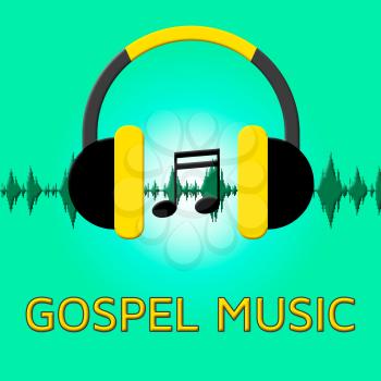 Gospel Music Headphones Sound Shows Christian Teachings 3d Illustration