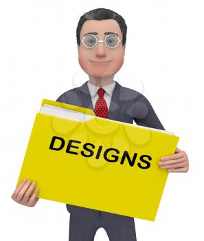 Designs Character Holding Folder Meaning Files Conception 3d Rendering