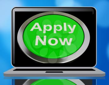 Apply Now Button In Green For Work Applications 3d Rendering
