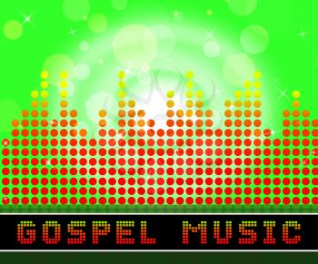 Gospel Music Graphic Equalizer Shows Christian Teachings And Songs