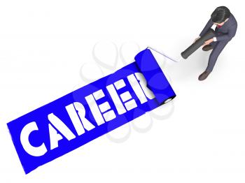 Career Paint Roller Means Job Employment 3d Rendering