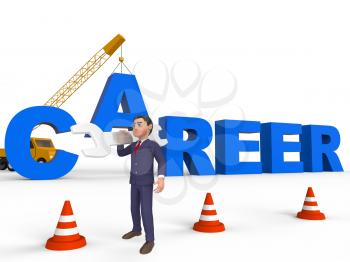 Career Character Representing Executive Job Search 3d Rendering