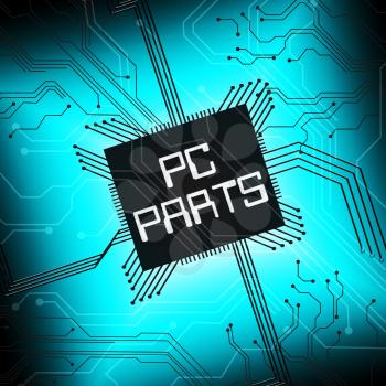 Pc Parts Cpu Shows Computer Components 3d Illustration