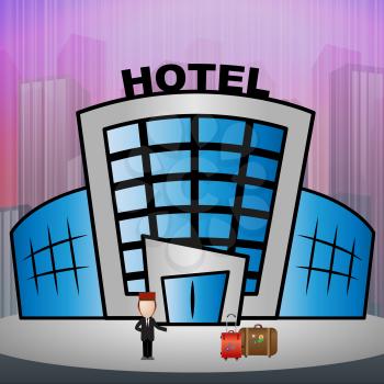 Hotel Room Building Means City Reservation 3d Illustration